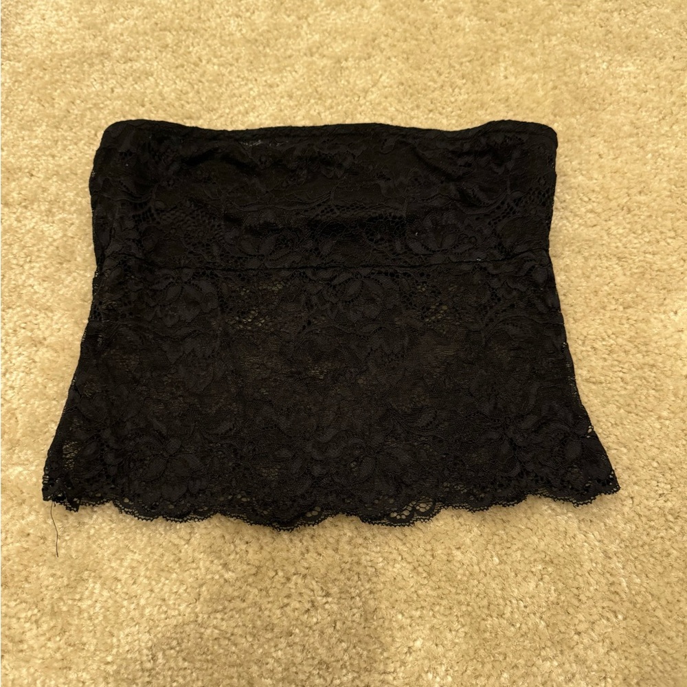 Elegant Black Lace Tube Top